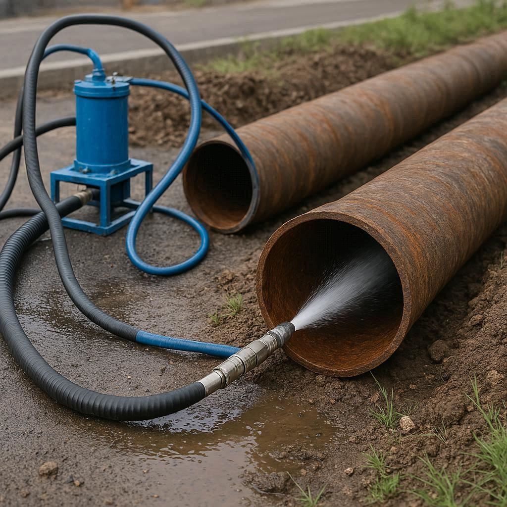 Гидродинамическая прочистка водопроводных труб в Пересвете