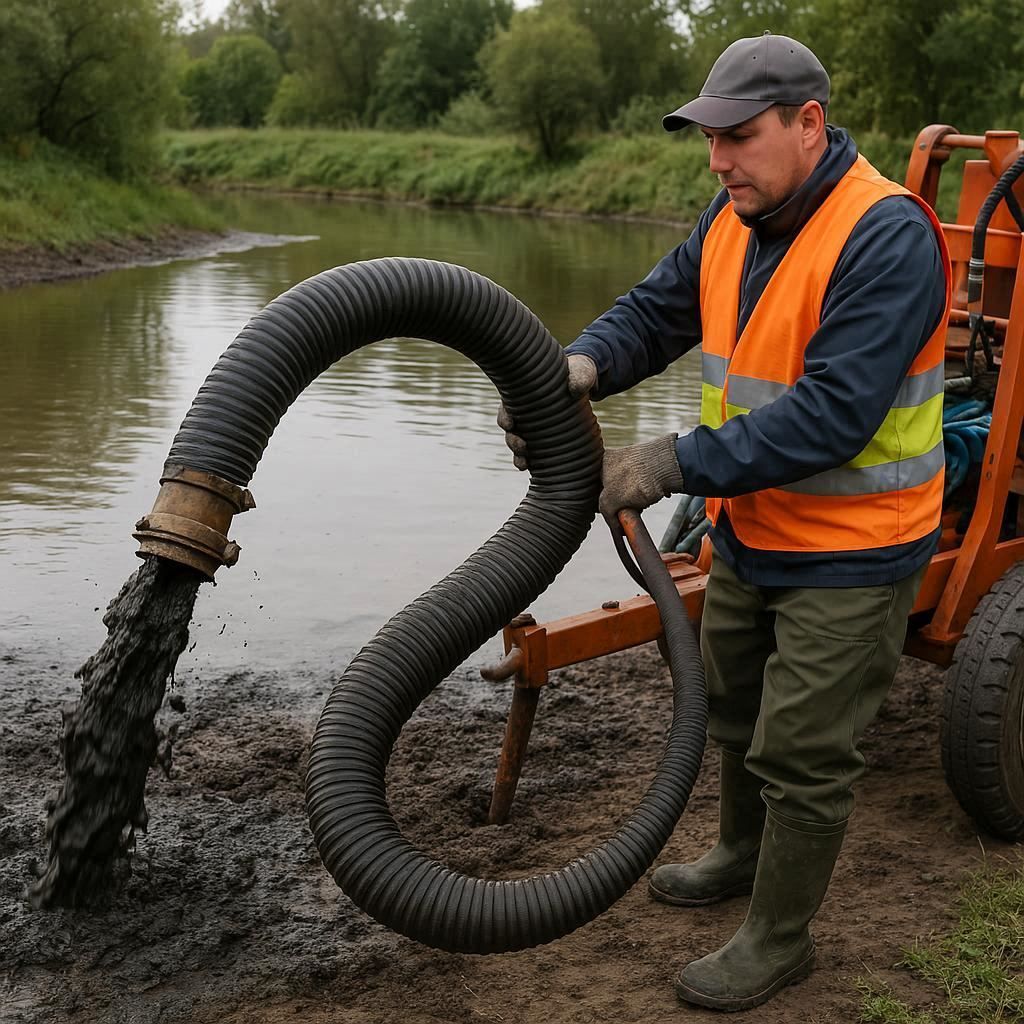 Очистка прудов и водоемов от ила в Пересвете